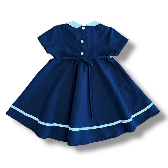 Bonnie Jean Girls Navy Sailor Dress 4T Peter Pan Collar Nautical Style R22688-1‎ - Picture 5 of 9